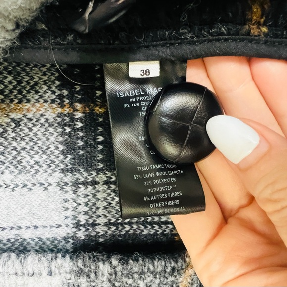 Isabel Marant Étoile checked wool-blend coat in anthracite - Picture 7 of 8